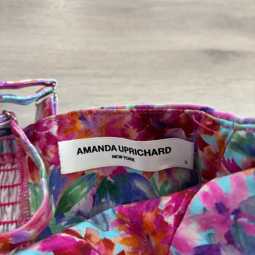 Amanda Uprichard Pink Floral Analeva Dress Women Size Small Formosa - Picture 6 of 7